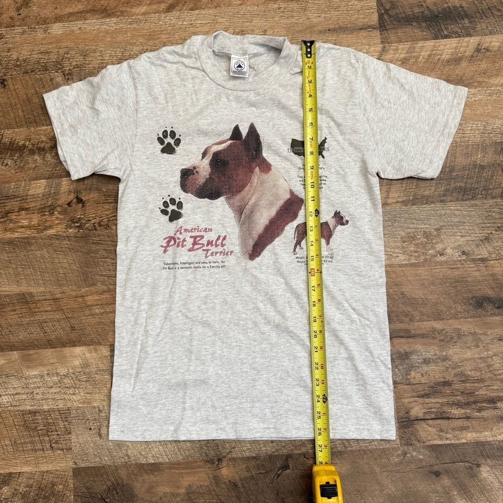 Vintage Pit Bull 90s print screen gray tee small - Picture 4 of 7